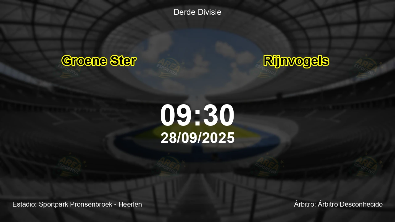Palpite e análise do jogo Groene Ster vs Rijnvogels pela Derde Divisie