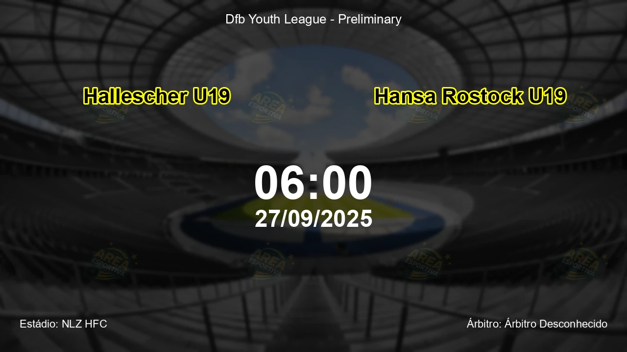 Palpite e análise do jogo Hallescher U19 vs Hansa Rostock U19 pela Dfb Youth League - Preliminary