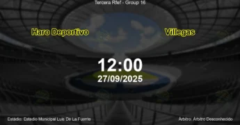 Palpite e análise do jogo Haro Deportivo vs Villegas pela Tercera Rfef - Group 16