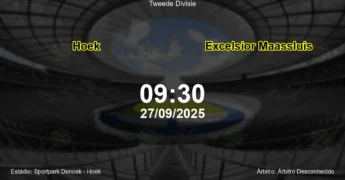 Palpite e análise do jogo Hoek vs Excelsior Maassluis pela Tweede Divisie