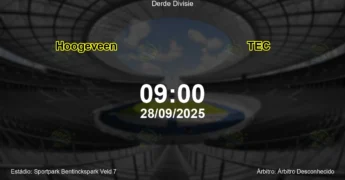 Palpite e análise do jogo Hoogeveen vs TEC pela Derde Divisie