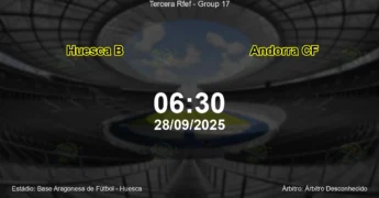 Palpite e análise do jogo Huesca B vs Andorra CF pela Tercera Rfef - Group 17