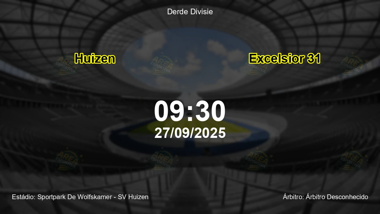Palpite e análise do jogo Huizen vs Excelsior 31 pela Derde Divisie