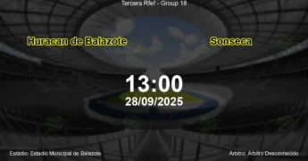 Palpite e análise do jogo Huracan de Balazote vs Sonseca pela Tercera Rfef - Group 18