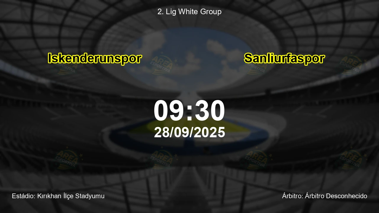 Palpite e análise do jogo Iskenderunspor vs Sanliurfaspor pela 2. Lig White Group