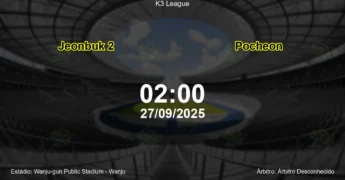 Palpite e análise do jogo Jeonbuk 2 vs Pocheon pela K3 League