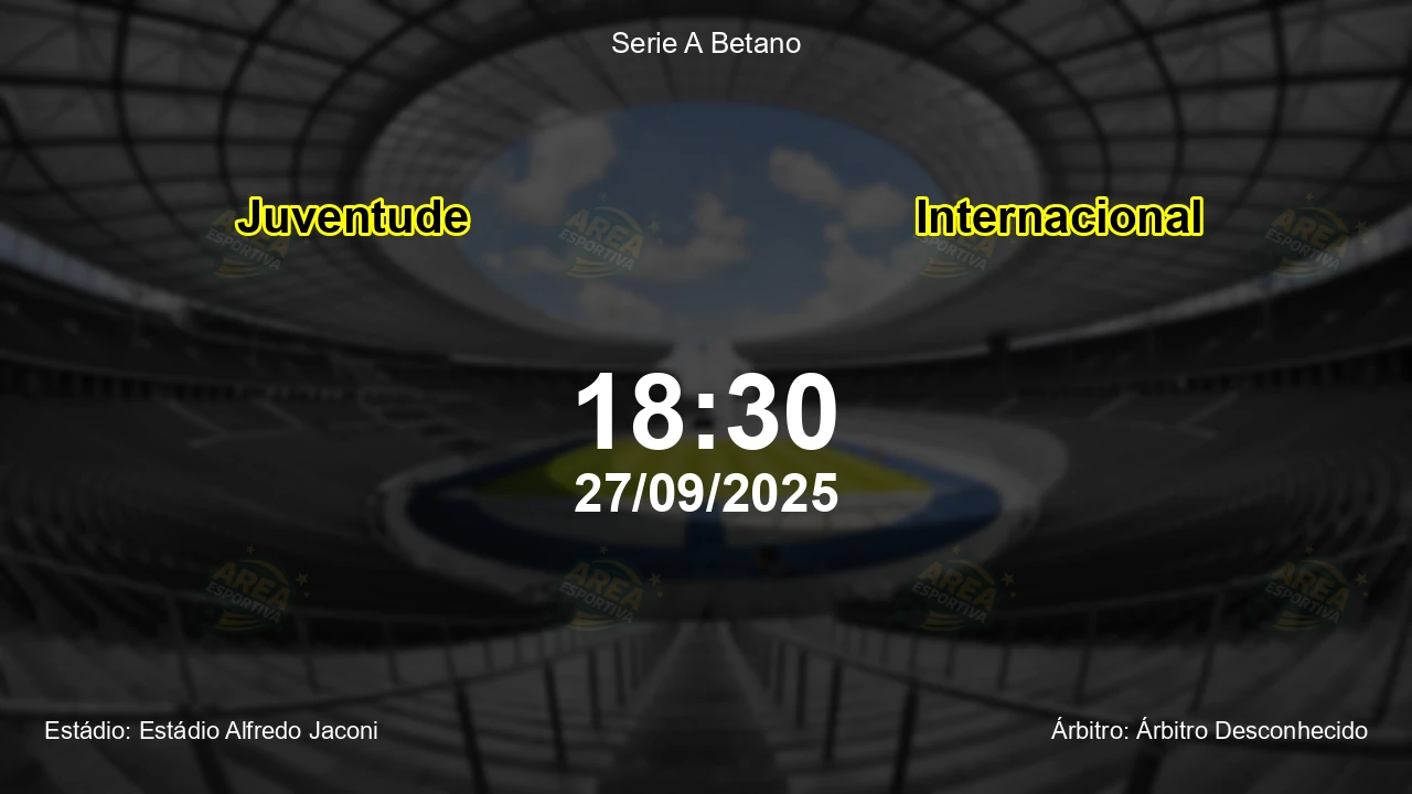 Palpite e análise do jogo Juventude vs Internacional pela Serie A Betano