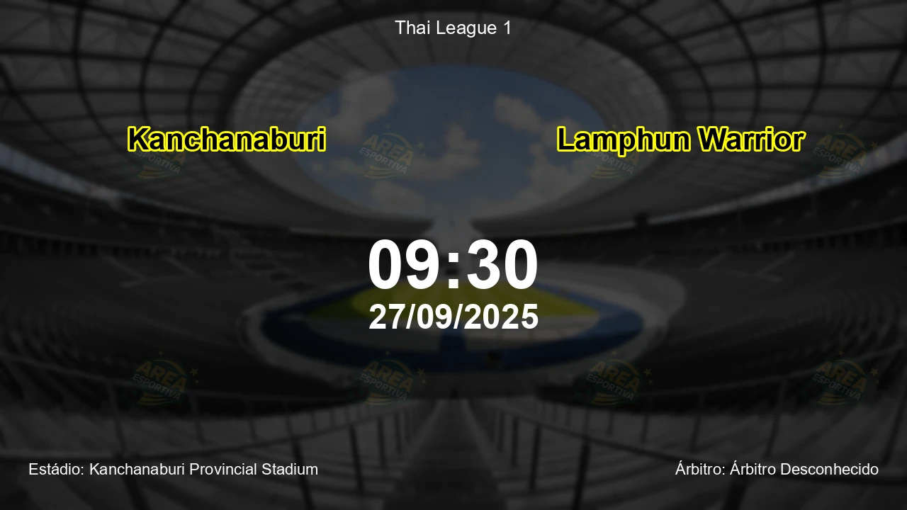 Palpite e análise do jogo Kanchanaburi vs Lamphun Warrior pela Thai League 1