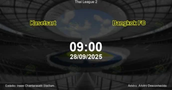 Palpite e análise do jogo Kasetsart vs Bangkok FC pela Thai League 2