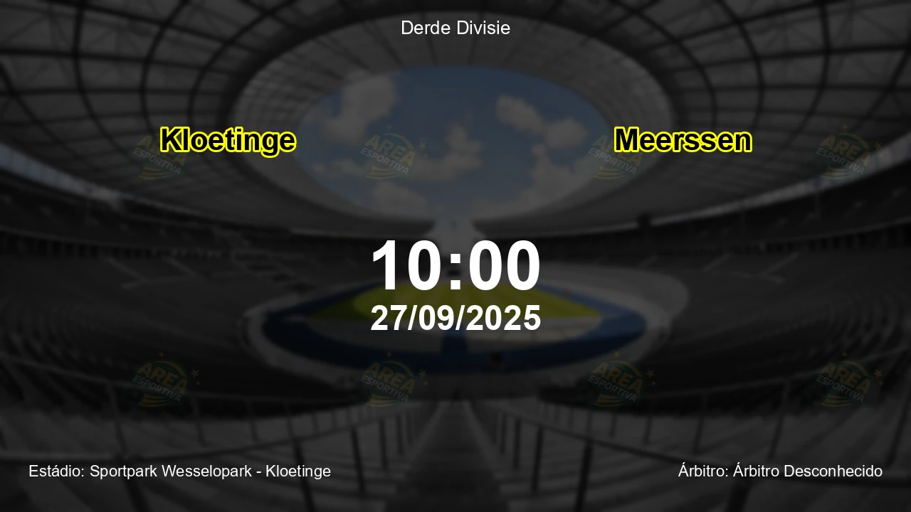 Palpite e análise do jogo Kloetinge vs Meerssen pela Derde Divisie