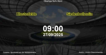 Palpite e análise do jogo Klosterfelde vs Siedenbollentin pela Oberliga Nofv-Nord