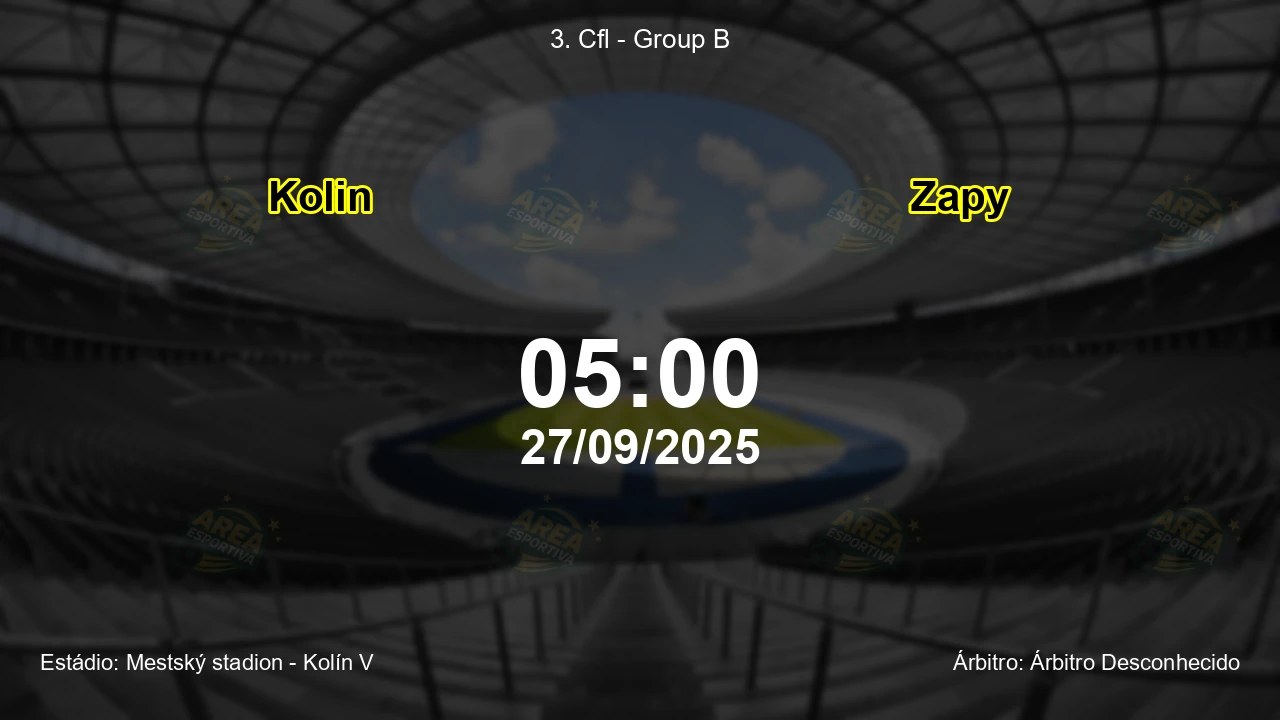 Palpite e análise do jogo Kolin vs Zapy pela 3. Cfl - Group B