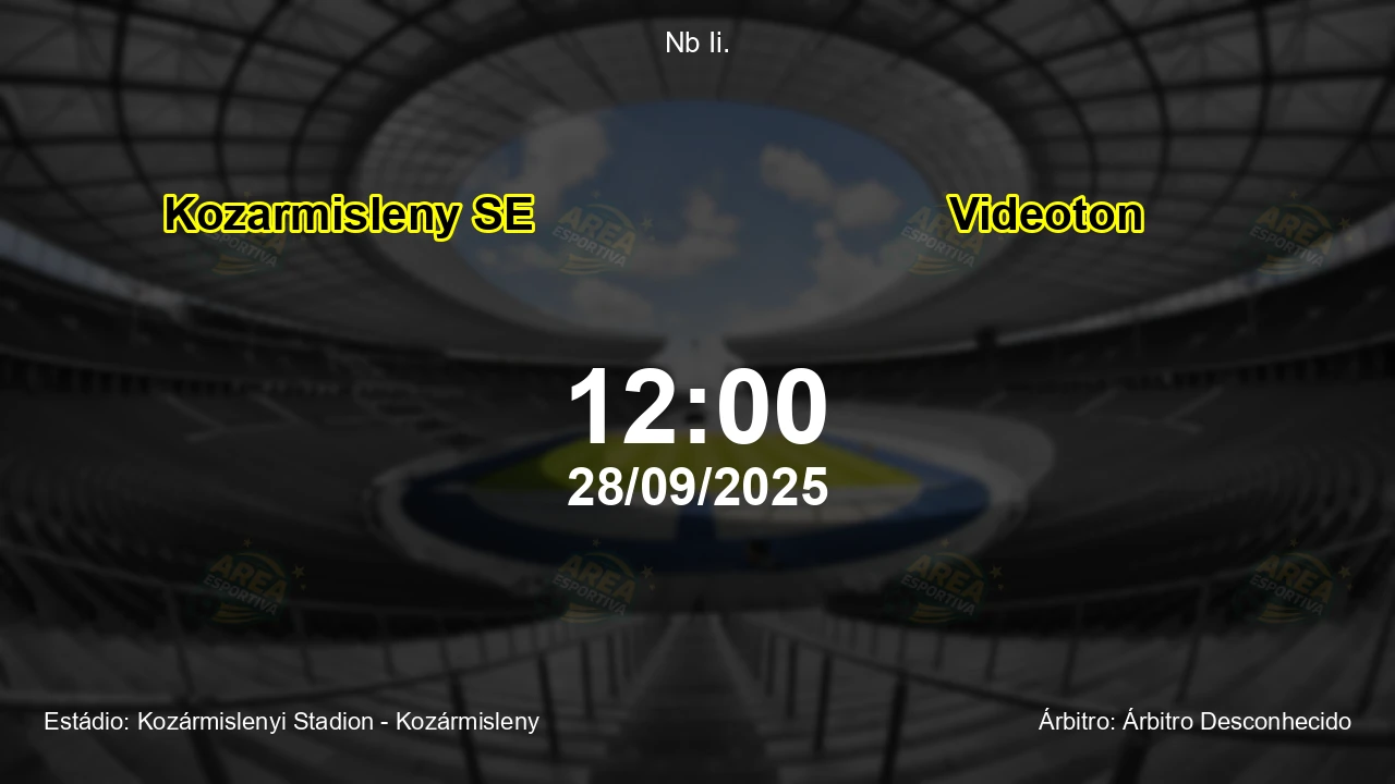 Palpite e análise do jogo Kozarmisleny SE vs Videoton pela Nb Ii.