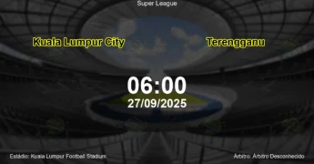 Palpite e análise do jogo Kuala Lumpur City vs Terengganu pela Super League