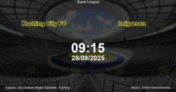Palpite e análise do jogo Kuching City FC vs Imigresen pela Super League