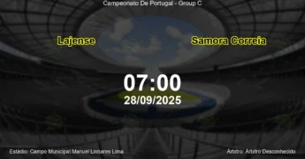 Palpite e análise do jogo Lajense vs Samora Correia pela Campeonato De Portugal - Group C