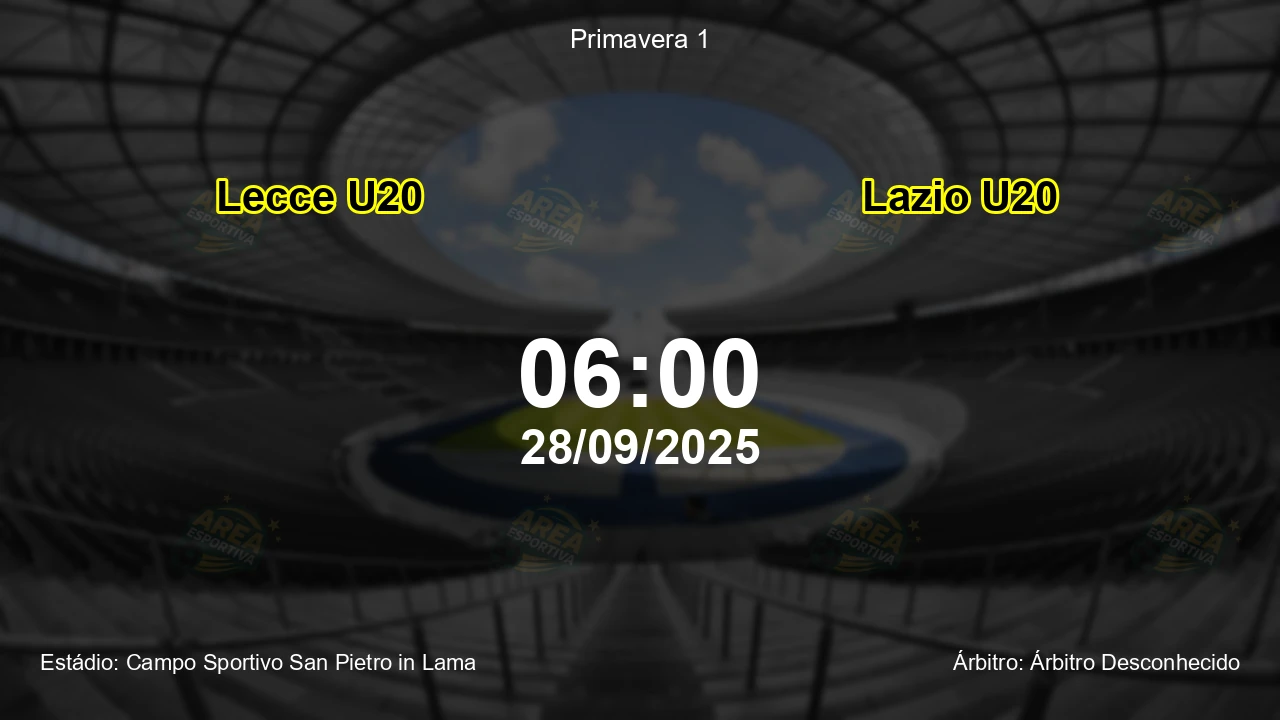 Palpite e análise do jogo Lecce U20 vs Lazio U20 pela Primavera 1