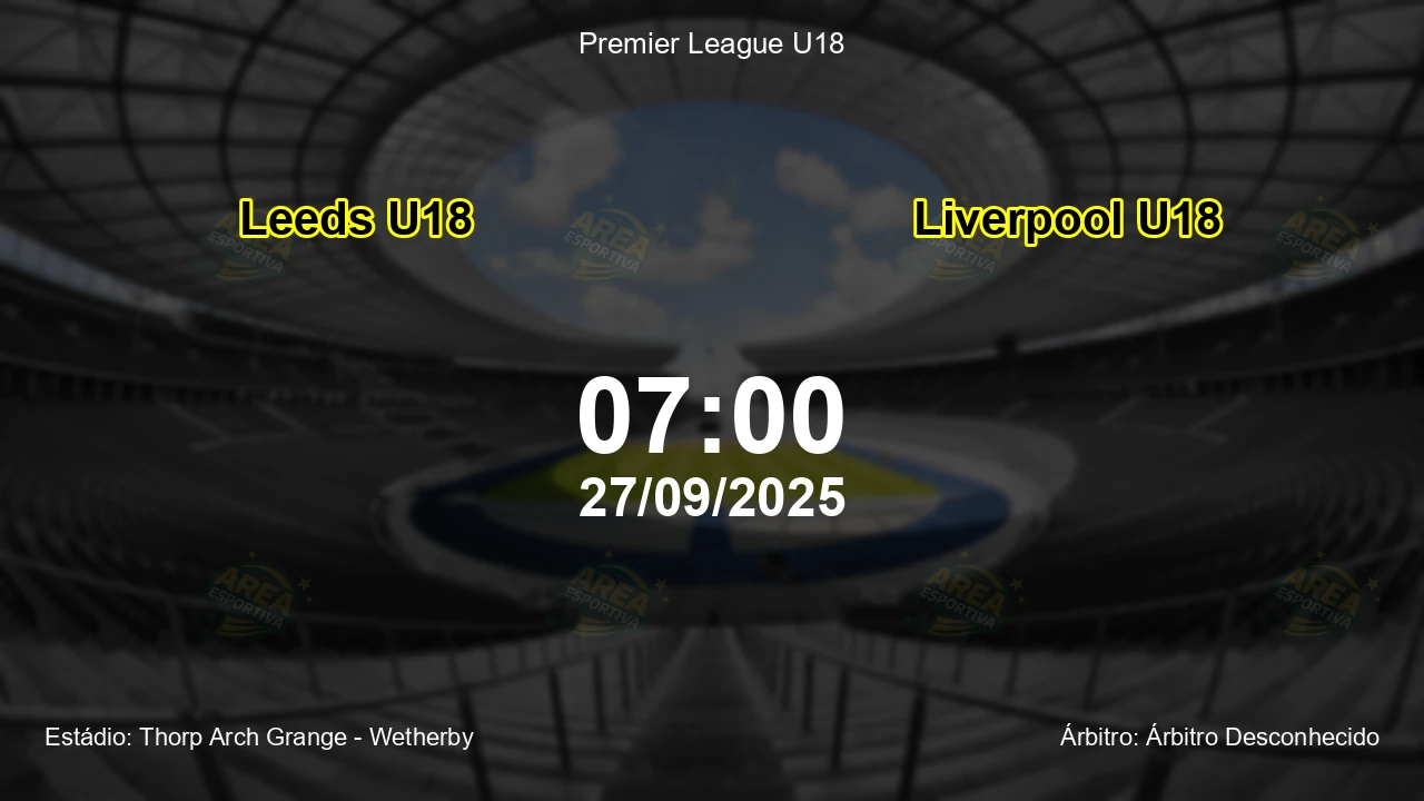 Palpite e análise do jogo Leeds U18 vs Liverpool U18 pela Premier League U18