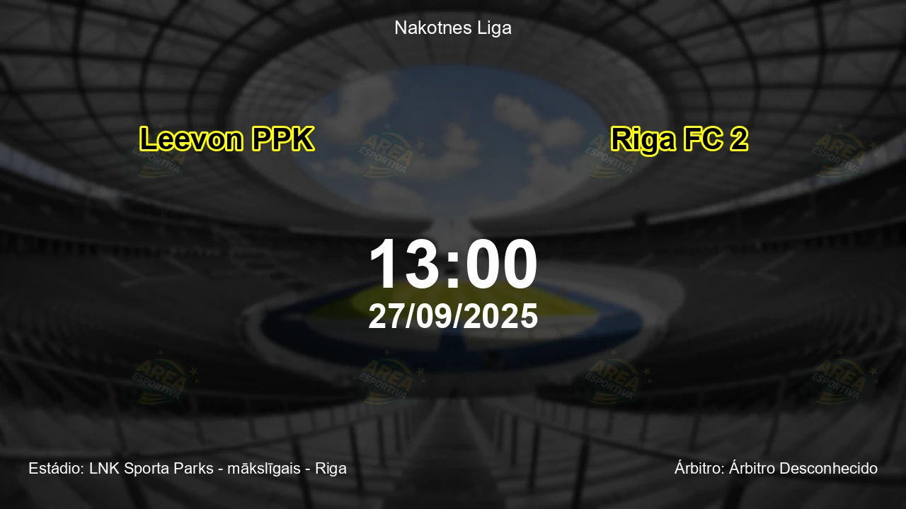 Palpite e análise do jogo Leevon PPK vs Riga FC 2 pela Nakotnes Liga