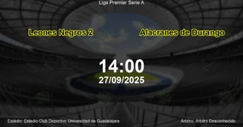 Palpite e análise do jogo Leones Negros 2 vs Alacranes de Durango pela Liga Premier Serie A