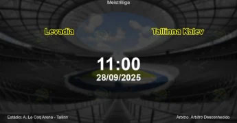 Palpite e análise do jogo Levadia vs Tallinna Kalev pela Meistriliiga