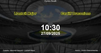 Palpite e análise do jogo Llantwit Major vs Cardiff Draconians pela Cymru South
