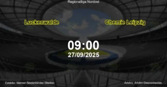 Palpite e análise do jogo Luckenwalde vs Chemie Leipzig pela Regionalliga Nordost
