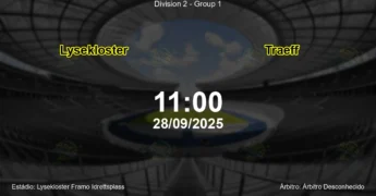 Palpite e análise do jogo Lysekloster vs Traeff pela Division 2 - Group 1
