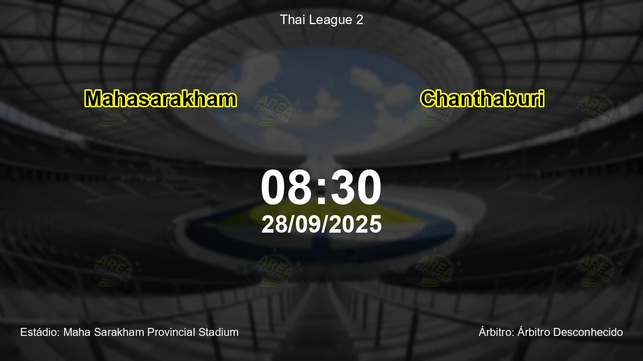 Palpite e análise do jogo Mahasarakham vs Chanthaburi pela Thai League 2