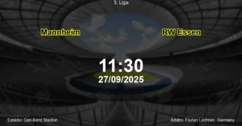 Palpite e análise do jogo Mannheim vs RW Essen pela 3. Liga