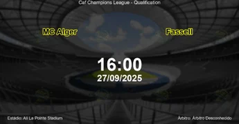 Palpite e análise do jogo MC Alger vs Fassell pela Caf Champions League - Qualification