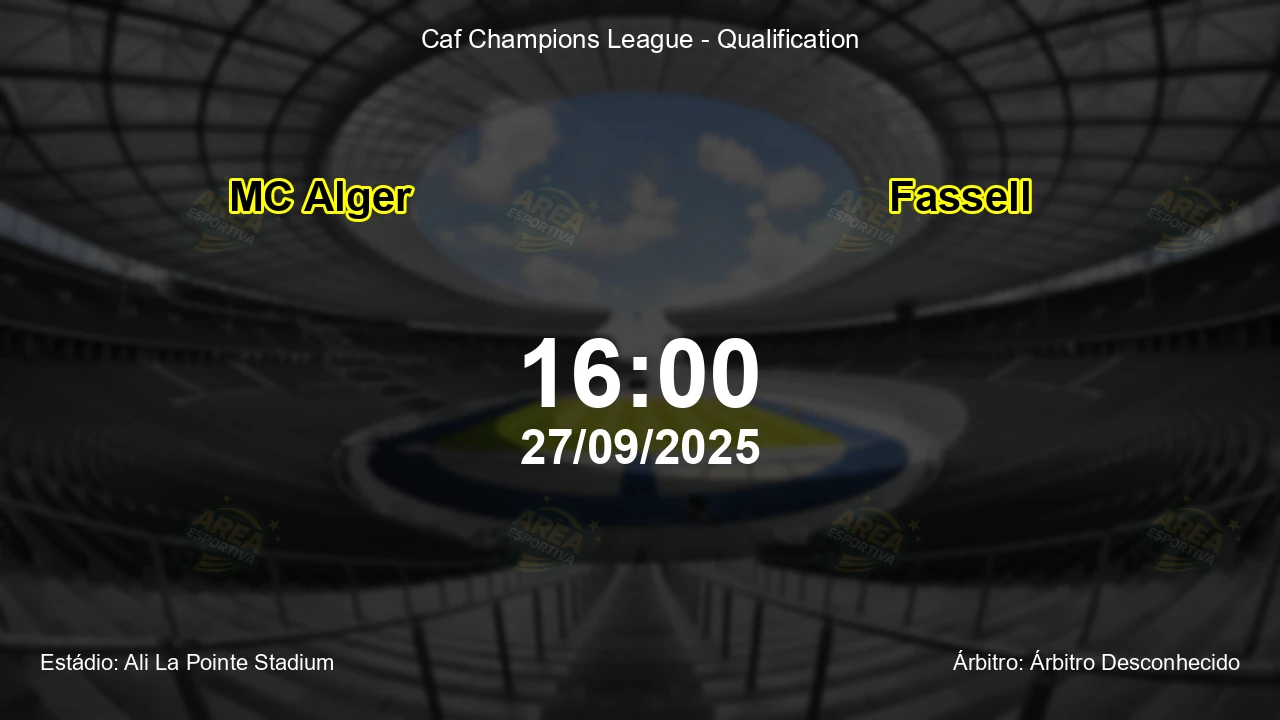 Palpite e análise do jogo MC Alger vs Fassell pela Caf Champions League - Qualification