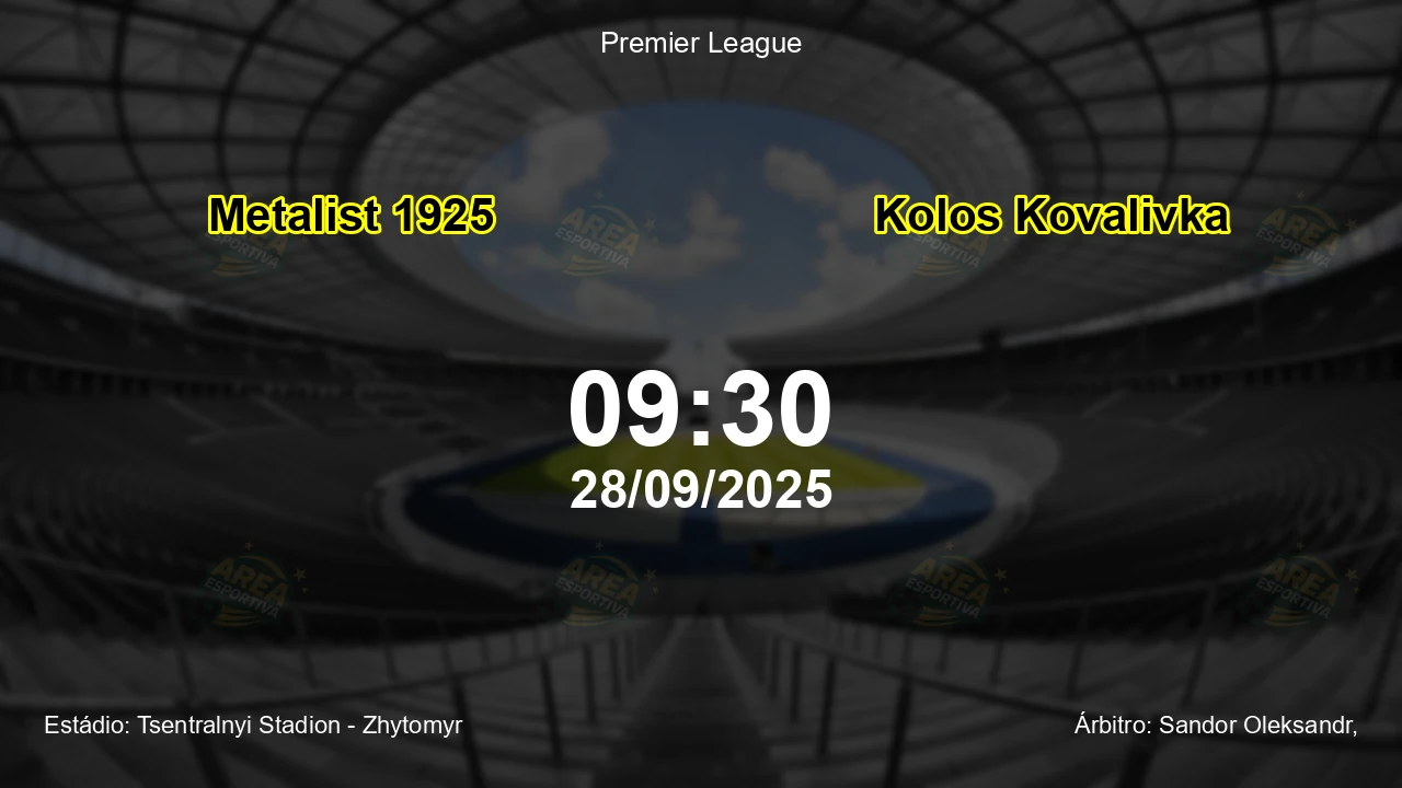 Palpite e análise do jogo Metalist 1925 vs Kolos Kovalivka pela Premier League