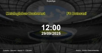Palpite e análise do jogo Metaloglobus Bucharest vs FC Botosani pela Superliga