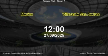 Palpite e análise do jogo Mexico vs Villaverde San Andres pela Tercera Rfef - Group 7