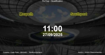 Palpite e análise do jogo Morpeth vs Southport pela Fa Cup - Qualification