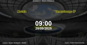 Palpite e análise do jogo Motala vs Vanersborgs IF pela Division 2 - Norra Götaland