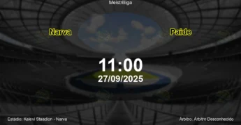 Palpite e análise do jogo Narva vs Paide pela Meistriliiga