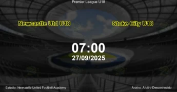 Palpite e análise do jogo Newcastle Utd U18 vs Stoke City U18 pela Premier League U18
