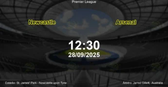 Palpite e análise do jogo Newcastle vs Arsenal pela Premier League