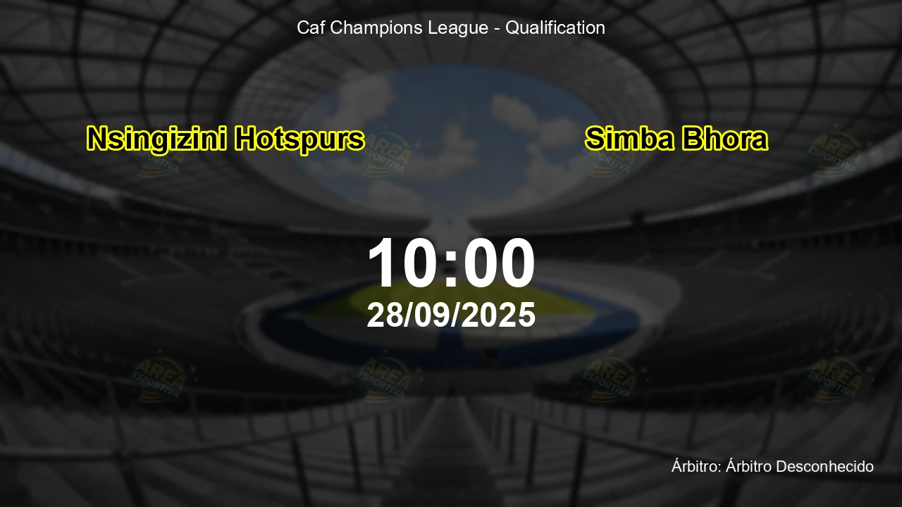 Palpite e análise do jogo Nsingizini Hotspurs vs Simba Bhora pela Caf Champions League - Qualification