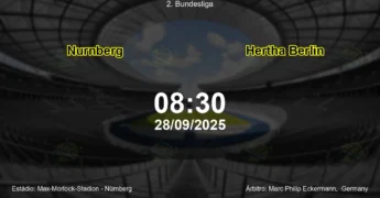 Palpite e análise do jogo Nurnberg vs Hertha Berlin pela 2. Bundesliga