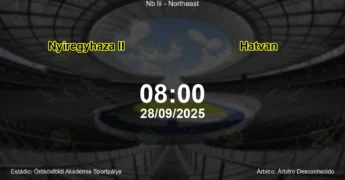 Palpite e análise do jogo Nyiregyhaza II vs Hatvan pela Nb Iii - Northeast