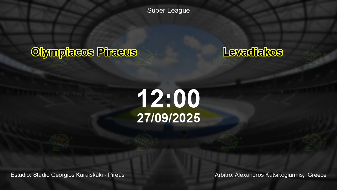 Palpite e análise do jogo Olympiacos Piraeus vs Levadiakos pela Super League