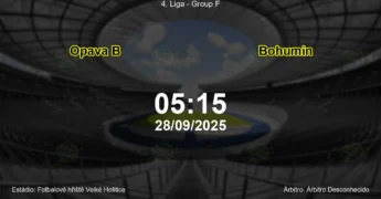 Palpite e análise do jogo Opava B vs Bohumin pela 4. Liga - Group F