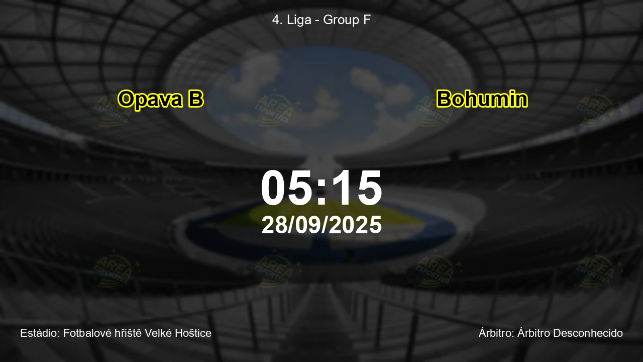 Palpite e análise do jogo Opava B vs Bohumin pela 4. Liga - Group F