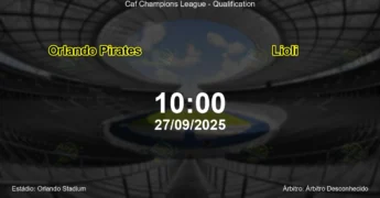 Palpite e análise do jogo Orlando Pirates vs Lioli pela Caf Champions League - Qualification