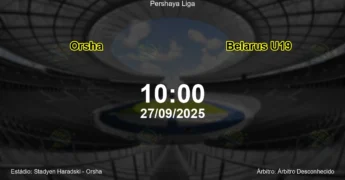 Palpite e análise do jogo Orsha vs Belarus U19 pela Pershaya Liga