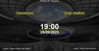 Palpite e análise do jogo Orsomarso vs Boca Juniors pela Primera B - Clausura