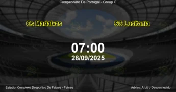 Palpite e análise do jogo Os Marialvas vs SC Lusitania pela Campeonato De Portugal - Group C